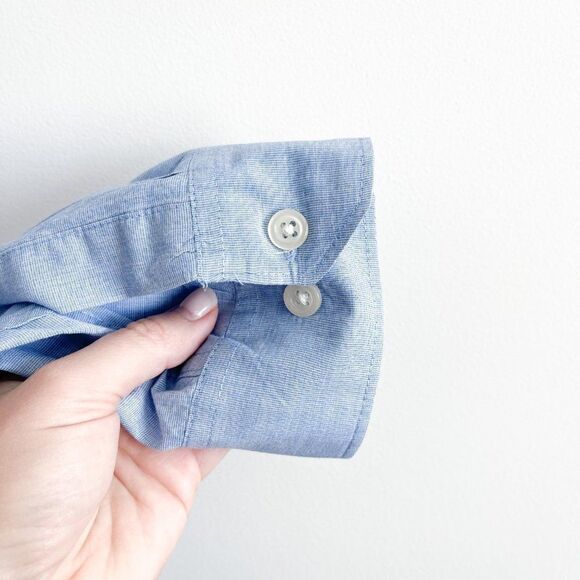 Wrangler Western Shirt Men's Button-Up Light Blue Cotton Long-Sleeved 2XL - Picture 3 of 8